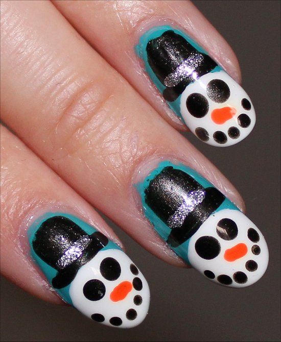 Snowman Nail Art Tutorial Swatches