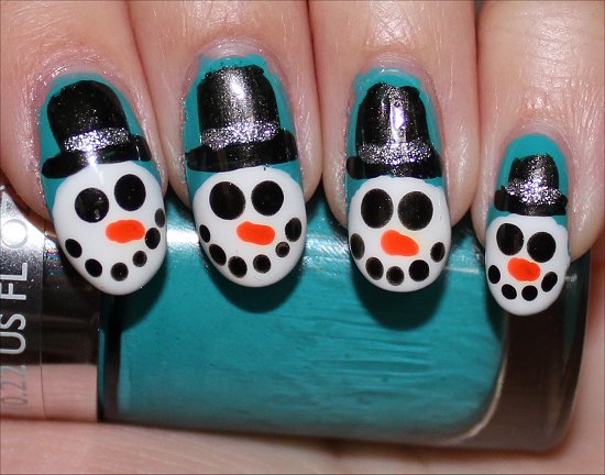 Snowman Nails Nail-Art Tutorial