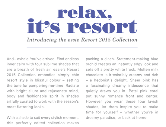 Essie Resort Collection for 2015