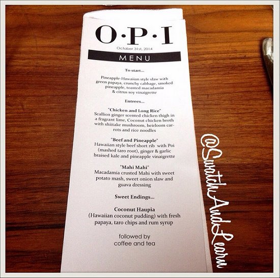 OPI Hawaii Collection Media Launch Menu