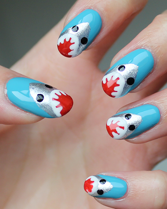 Shark Week Nails Nail Art