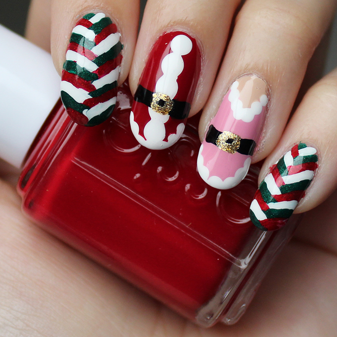 Christmas Mr & Mrs Claus Nails