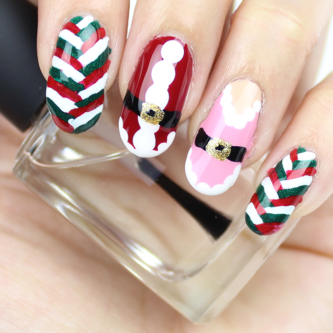 Freehand Christmas Nail Art