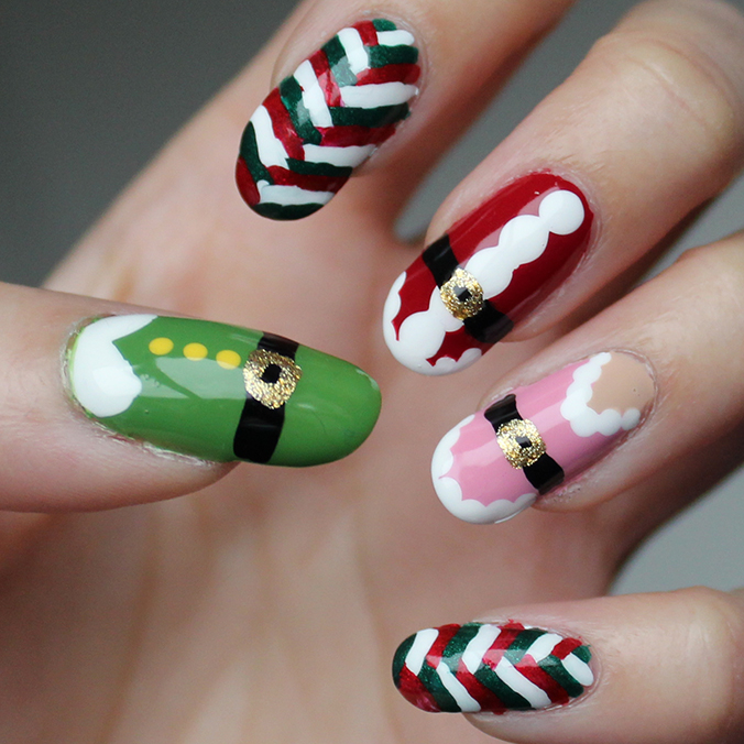 Freehand Christmas NailArt