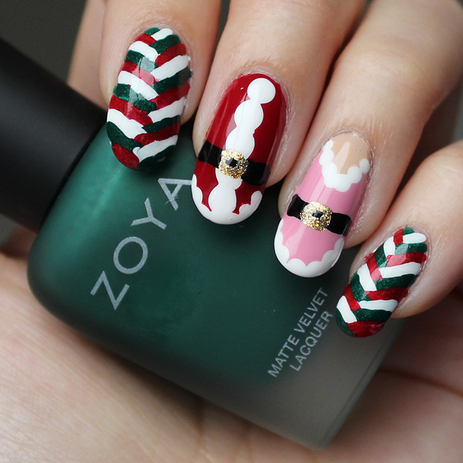 Freehand Holiday Nail Art