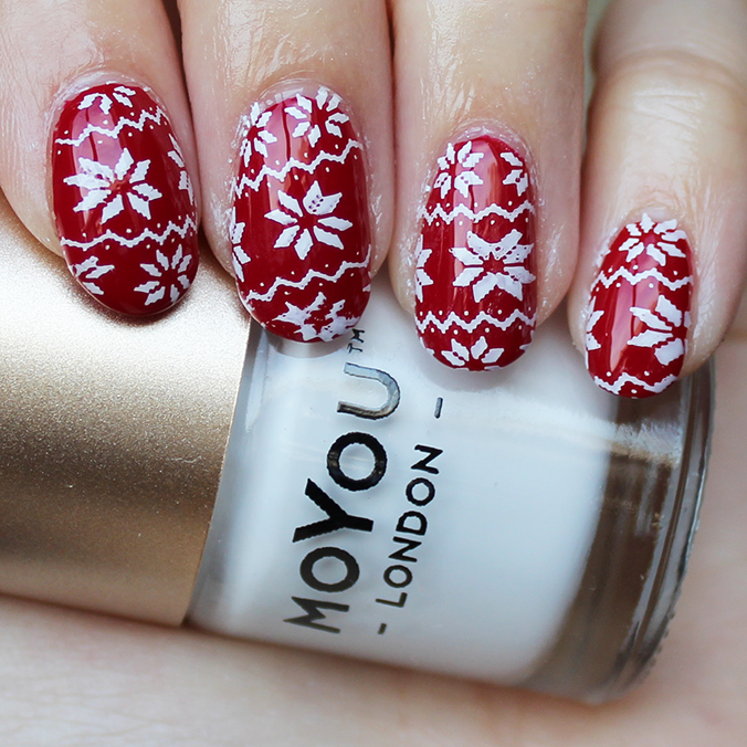 MoYou Nail Art Ugly Christmas Sweater Mani