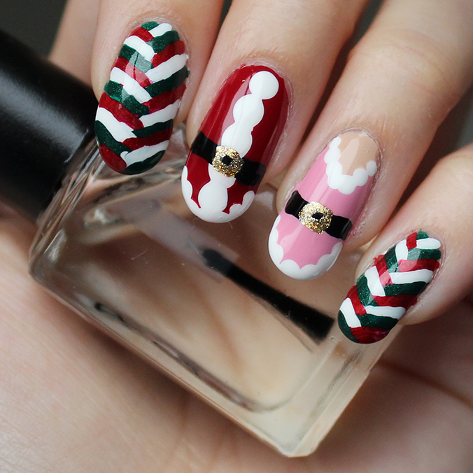 Santa Mrs Claus Elf Nail Art