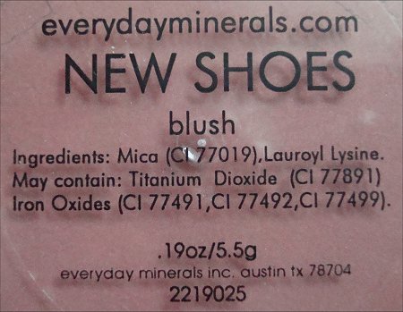 Everyday Minerals New Shoes Blush Ingredients