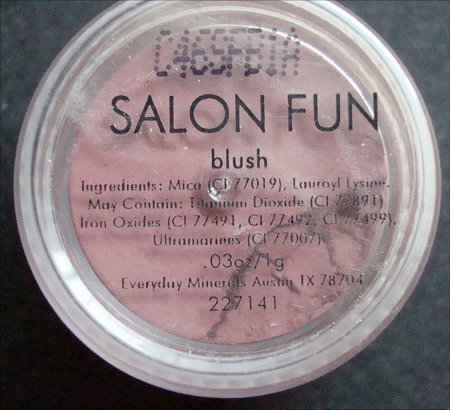 Everyday Minerals Salon Fun Blush Ingredients