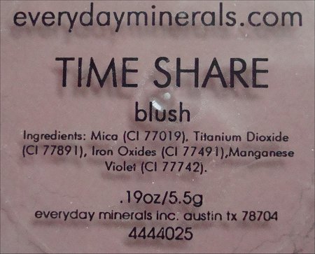 Everyday Minerals Time Share Blush Ingredients