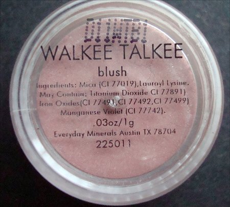 Everyday Minerals Walkee Talkee Blush Ingredients